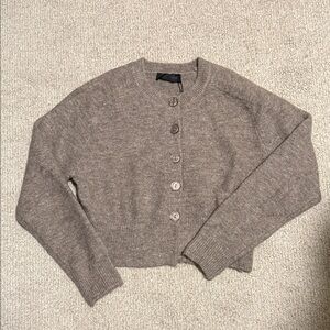 Zara Taupe Button-Up Cardigan